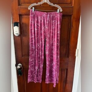 Hello Mello Daydream Lounge Pants XL XXL Pink Floral Pajama Bottoms Stretch Soft